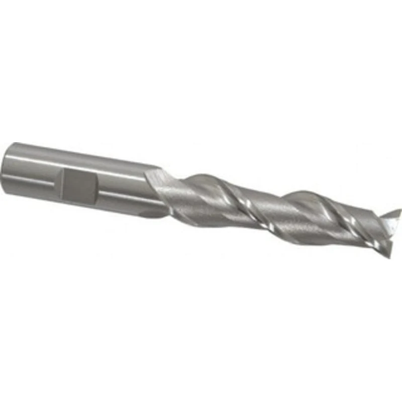 OSG 5/8, 2-1/2 LOC, 5/8 Shank Diam, 4-5/8 OAL, 2 Flute, Cobalt Square End Mill Single End, Uncoated, Spiral Flute, 45...
